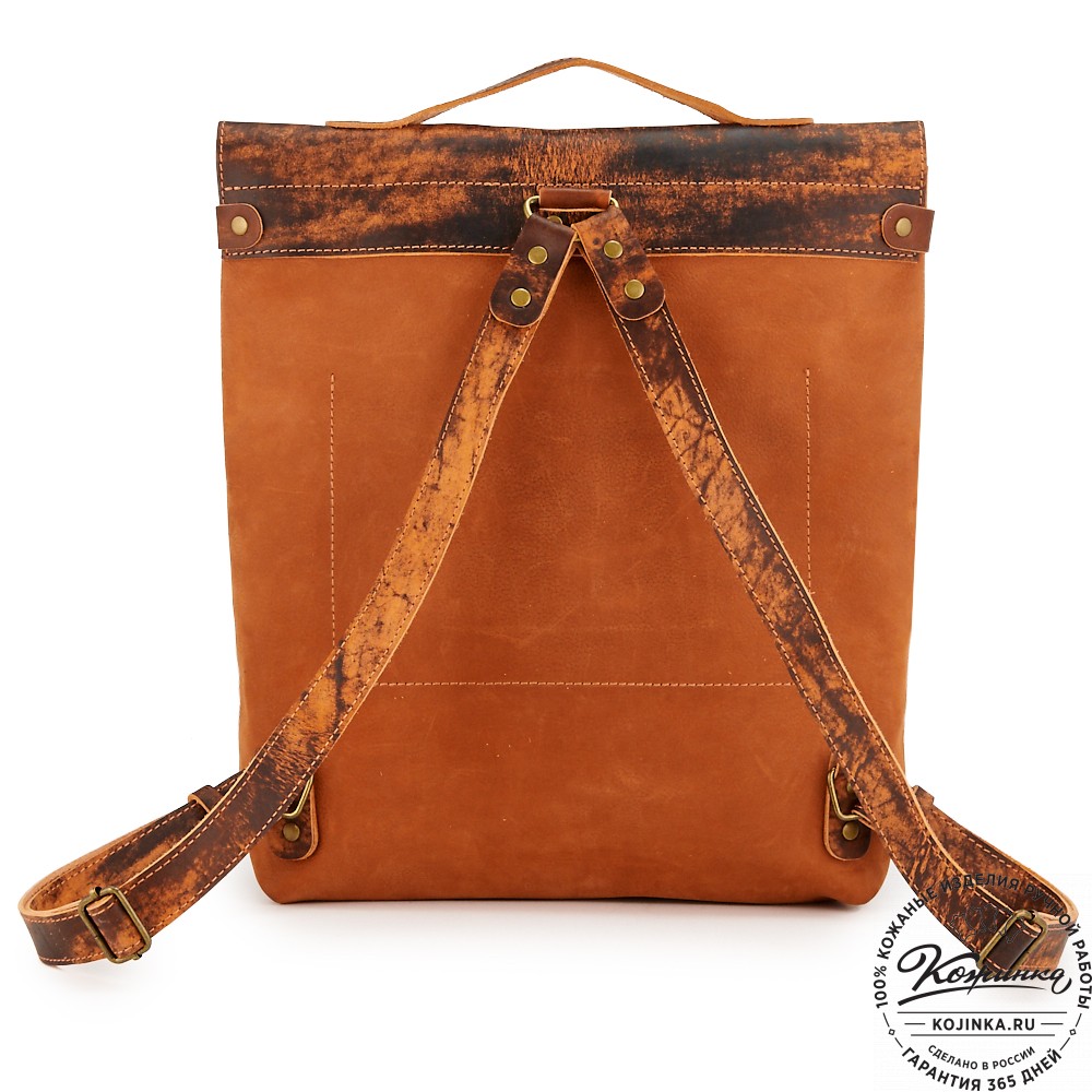 Кожаный рюкзак "Школьник" (терракот со старением)